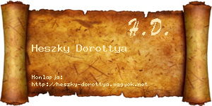 Heszky Dorottya névjegykártya
